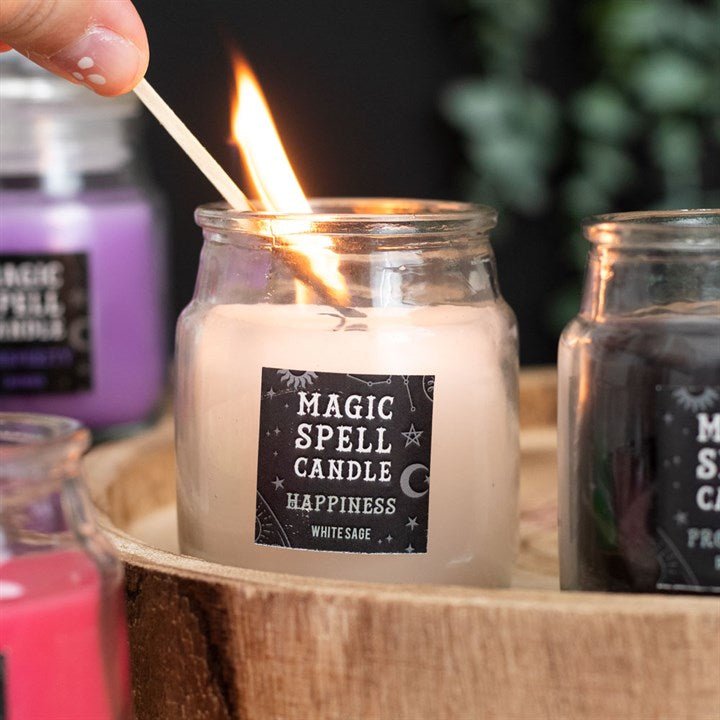 White Sage 'Happiness' Spell Candle Jar - Scents & Gifts UK
