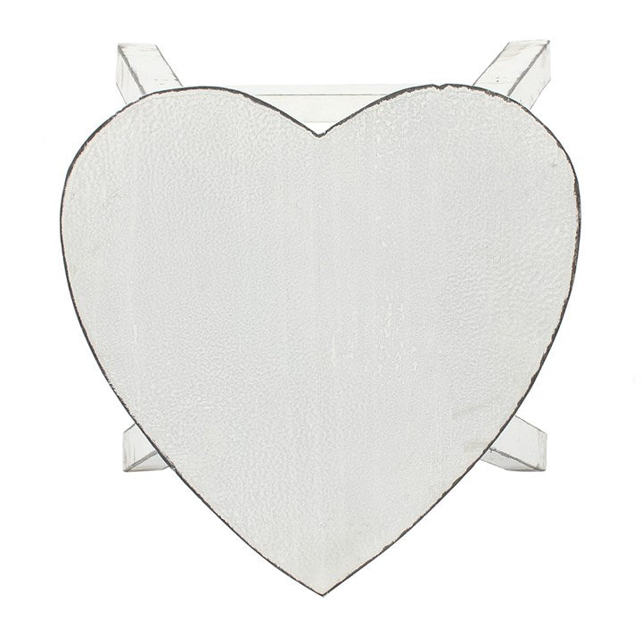 White Shabby Heart Stool - Scents & Gifts UK