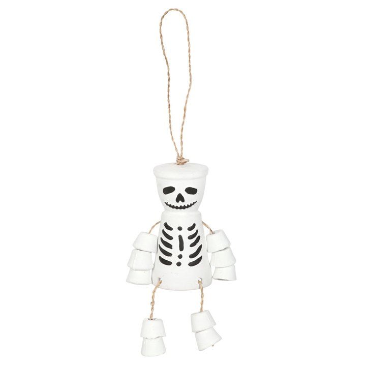 White Skeleton Terracotta Pot Man - Scents & Gifts UK