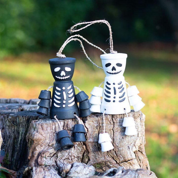 White Skeleton Terracotta Pot Man - Scents & Gifts UK