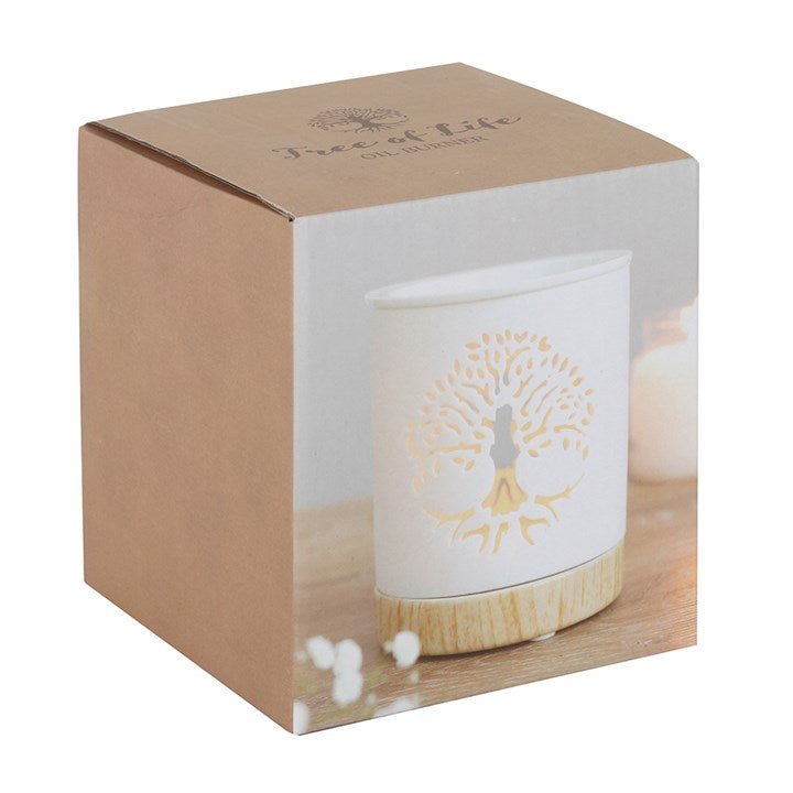 White Tree of Life Cut Out Oil Burner - Scents & Gifts UK