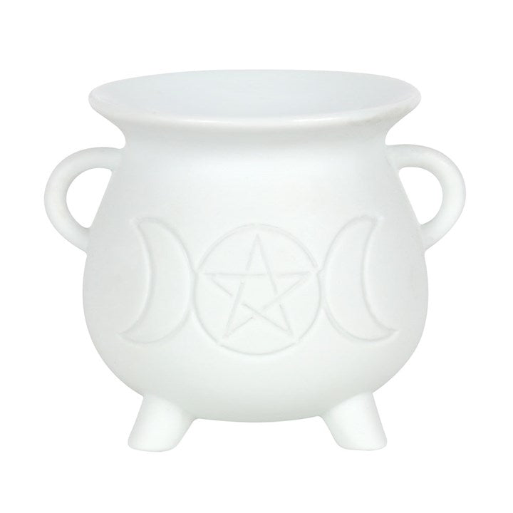 White Triple Moon Cauldron Oil Burner - Scents & Gifts UK