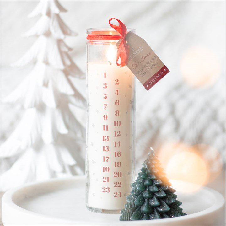 White Vanilla Advent Tube Candle - Scents & Gifts UK