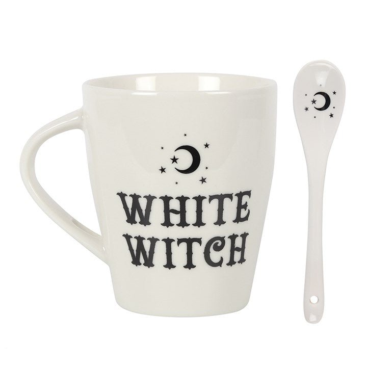 White Witch Mug and Spoon Set - Scents & Gifts UK