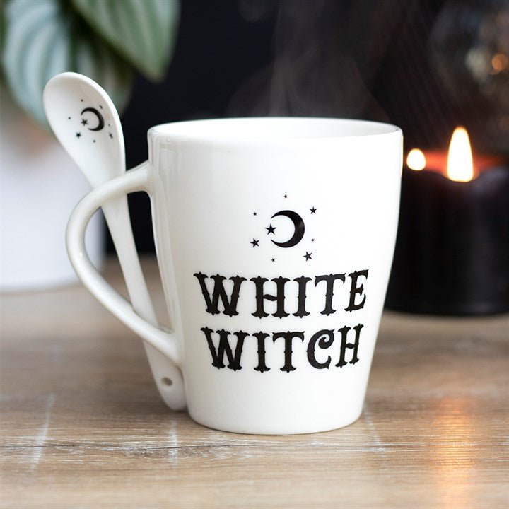 White Witch Mug and Spoon Set - Scents & Gifts UK