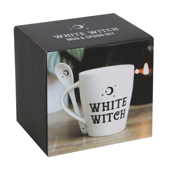 White Witch Mug and Spoon Set - Scents & Gifts UK