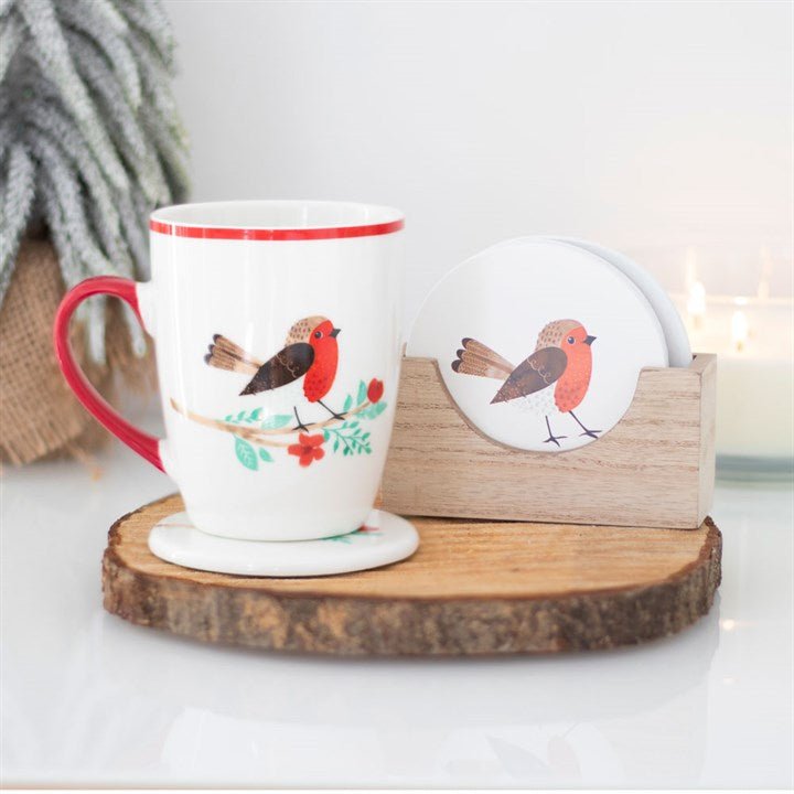 Winter Robin Coaster Set - Scents & Gifts UK