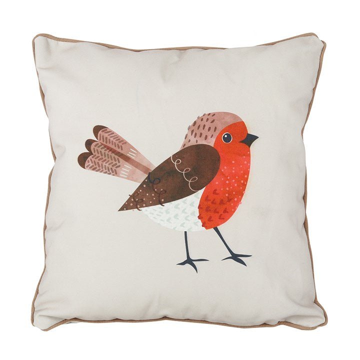 Winter Robin Square Cushion - Scents & Gifts UK