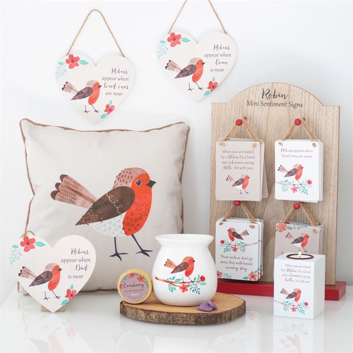 Winter Robin Square Cushion - Scents & Gifts UK
