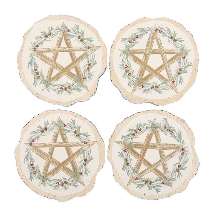 Winter Solstice Wood Slice Coaster Set - Scents & Gifts UK