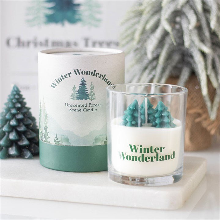 Winter Wonderland Candle with Tree Scene - Scents & Gifts UK