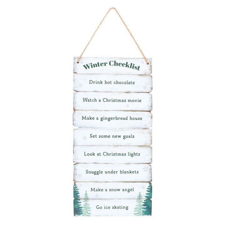 Winter Wonderland Checklist Hanging Sign - Scents & Gifts UK