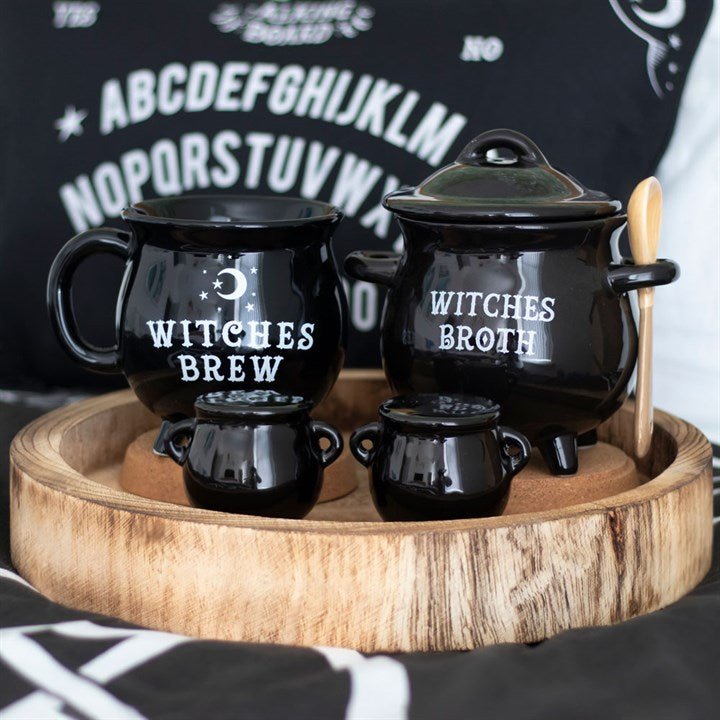 Witches Broth Cauldron Soup Bowl with Broom Spoon - Scents & Gifts UK