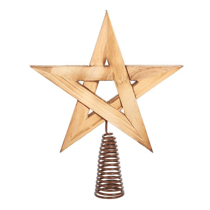 Wooden Pentagram Tree Topper - Scents & Gifts UK