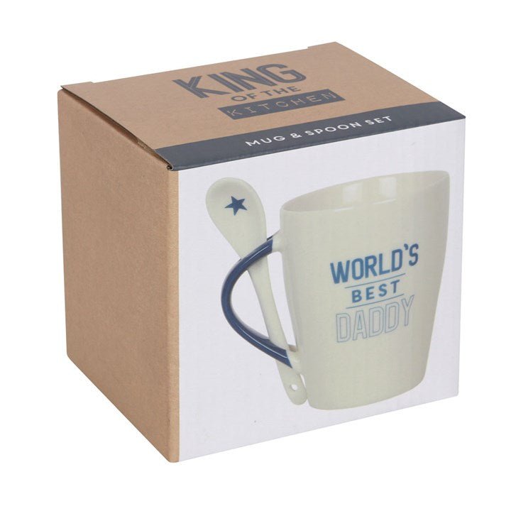 World's Best Daddy Ceramic Mug and Spoon Set - Scents & Gifts UK
