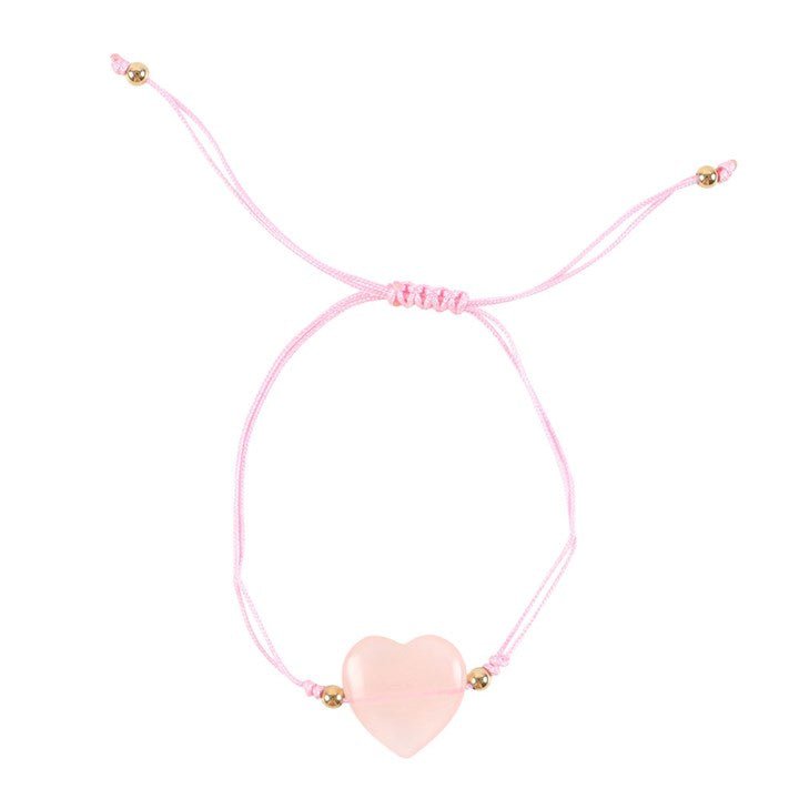 You Are Loved Rose Quartz Crystal Heart Bracelet - Scents & Gifts UK