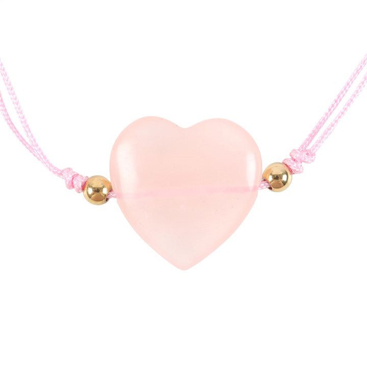 You Are Loved Rose Quartz Crystal Heart Bracelet - Scents & Gifts UK