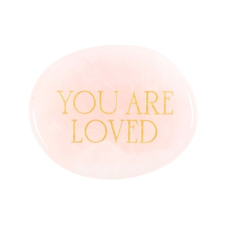 You Are Loved Rose Quartz Crystal Palm Stone - Scents & Gifts UK