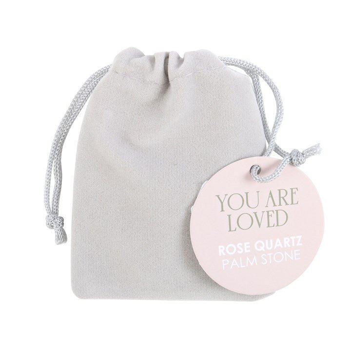 You Are Loved Rose Quartz Crystal Palm Stone - Scents & Gifts UK