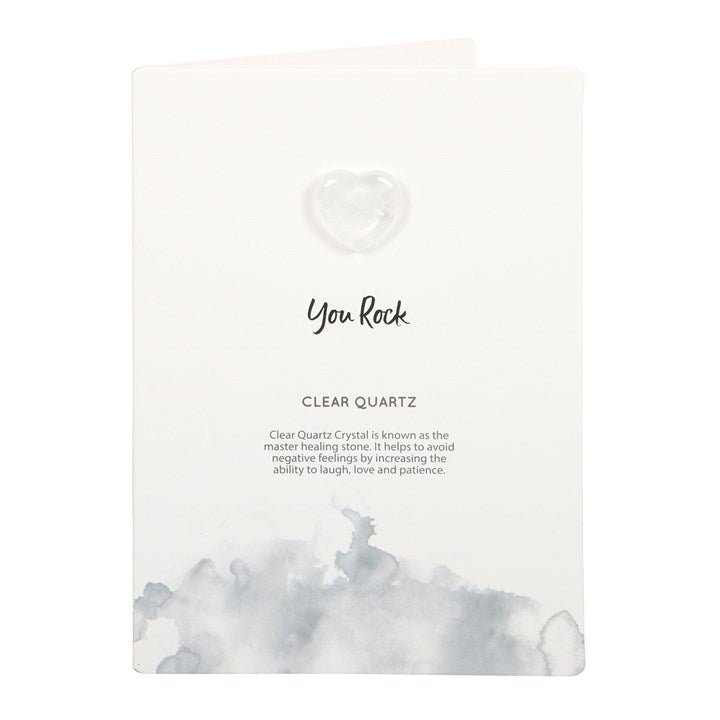 You Rock Clear Quartz Crystal Heart Greeting Card - Scents & Gifts UK