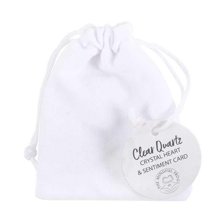 You Rock Clear Quartz Crystal Heart in a Bag - Scents & Gifts UK