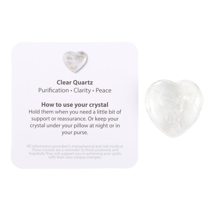 You Rock Clear Quartz Crystal Heart in a Bag - Scents & Gifts UK