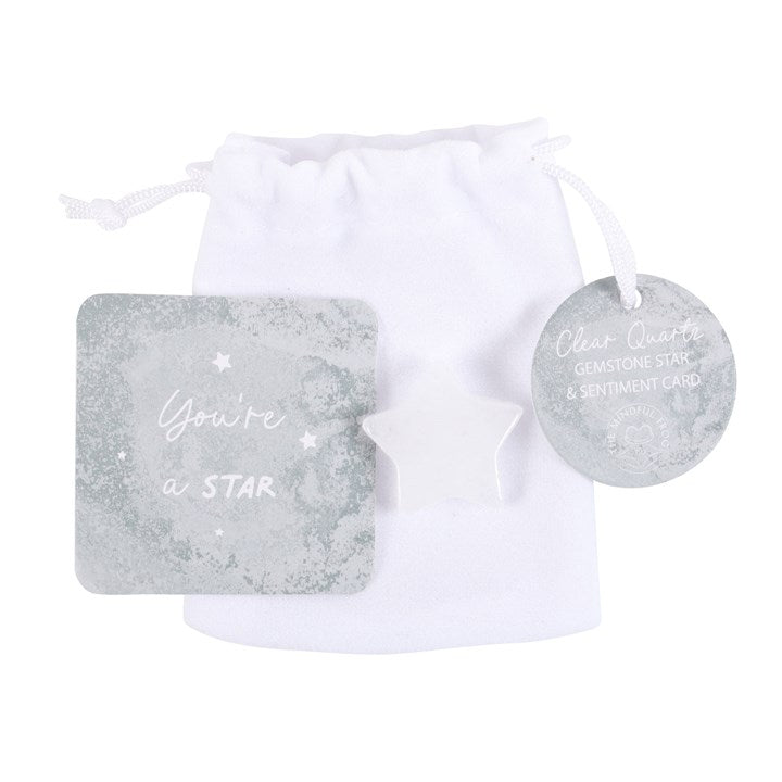 You're a Star Lucky Clear Quartz Crystal Star in a Bag - Scents & Gifts UK