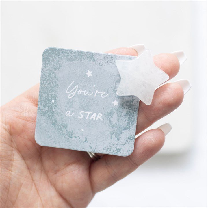You're a Star Lucky Clear Quartz Crystal Star in a Bag - Scents & Gifts UK
