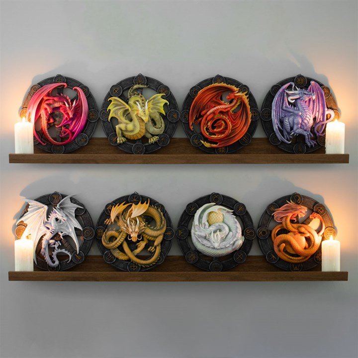 Yule Dragon Resin Wall Plaque by Anne Stokes - Scents & Gifts UK