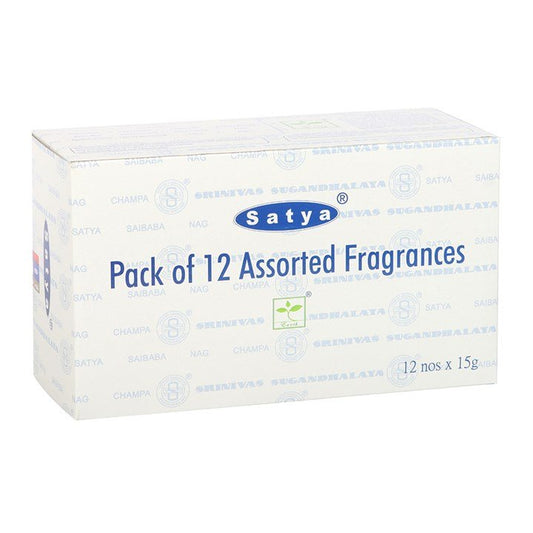 12 Packs of Assorted Fragrance Incense Sticks by Satya - Scents & Gifts UK