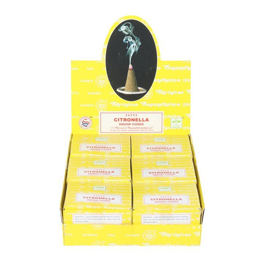 12 Packs of Citronella Dhoop Incense Cones by Satya - Scents & Gifts UK