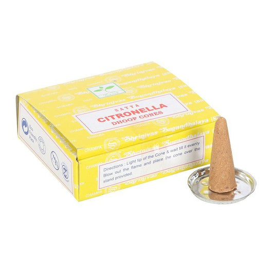 12 Packs of Citronella Dhoop Incense Cones by Satya - Scents & Gifts UK