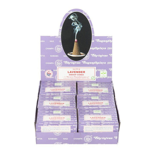 12 Packs of Lavender Dhoop Incense Cones by Satya - Scents & Gifts UK