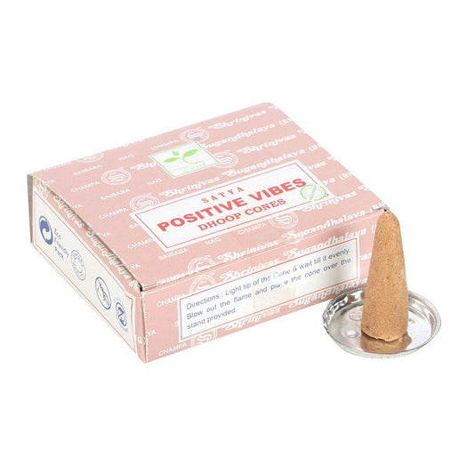 12 Packs of Positive Vibes Dhoop Incense Cones by Satya - Scents & Gifts UK