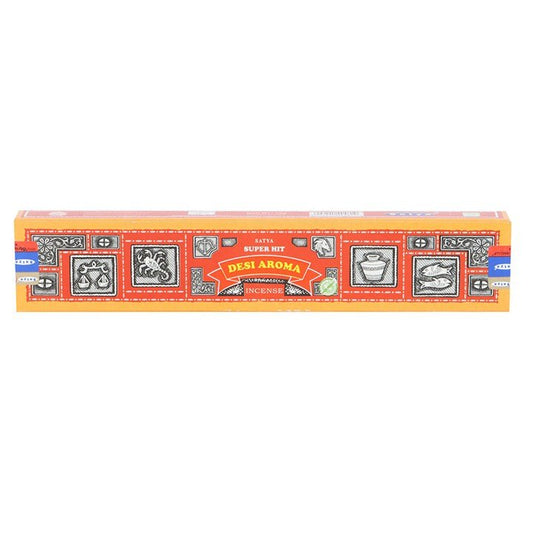 12 Packs of Superhit Desi Aroma Incense Sticks by Satya - Scents & Gifts UK