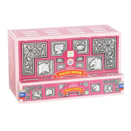 12 Packs of Superhit Magic Monk Incense Sticks by Satya - Scents & Gifts UK