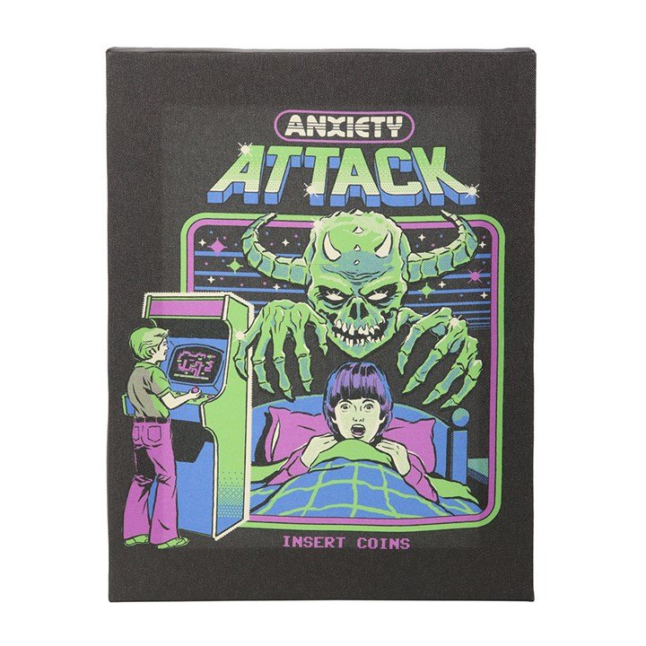 19x25cm Anxiety Attack Canvas Plaque by Steven Rhodes - Scents & Gifts UK