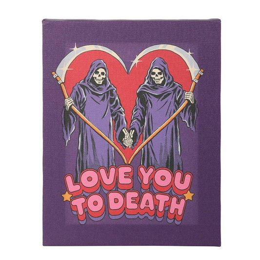 19x25cm Love You To Death Canvas Plaque by Steven Rhodes - Scents & Gifts UK