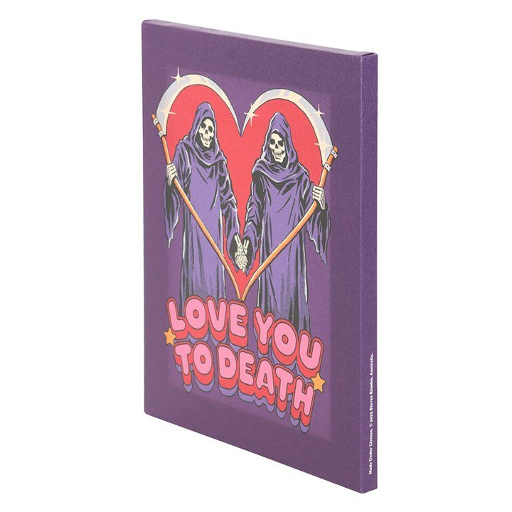 19x25cm Love You To Death Canvas Plaque by Steven Rhodes - Scents & Gifts UK