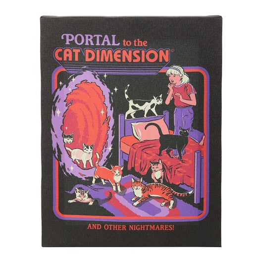 19x25cm The Cat Dimension Canvas Plaque by Steven Rhodes - Scents & Gifts UK