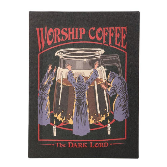 19x25cm Worship Coffee Canvas Plaque by Steven Rhodes - Scents & Gifts UK