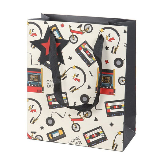 23cm Medium Retro 80s Print Gift Bag - Scents & Gifts UK