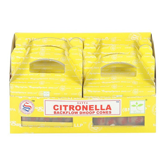 6 Packs of Citronella Backflow Dhoop Incense Cones by Satya - Scents & Gifts UK