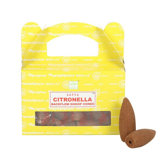 6 Packs of Citronella Backflow Dhoop Incense Cones by Satya - Scents & Gifts UK