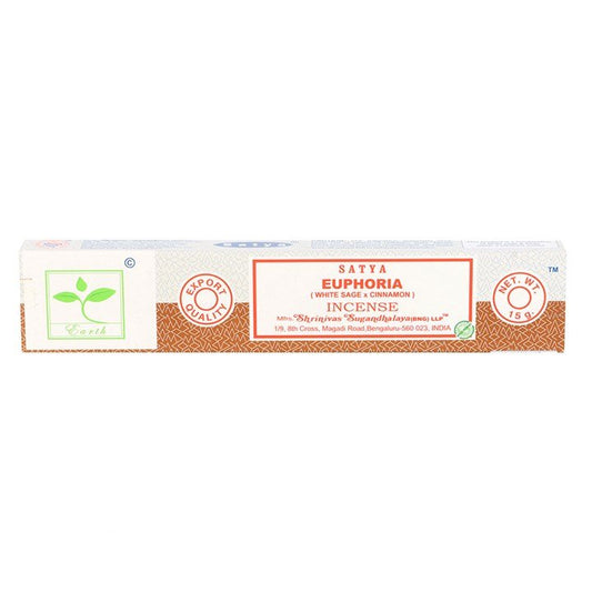 6 Packs of Euphoria Earth Incense by Satya - Scents & Gifts UK