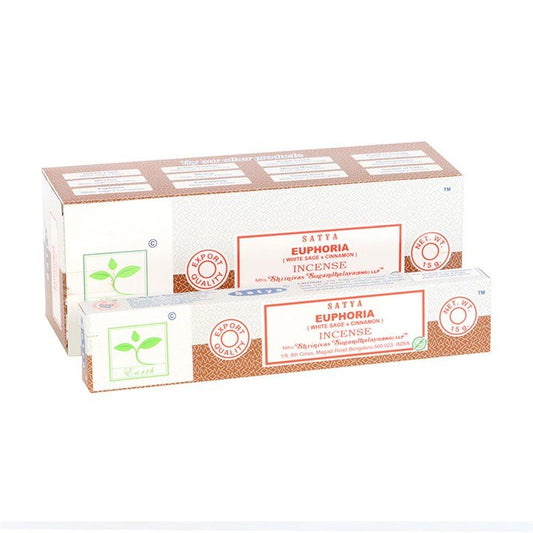 6 Packs of Euphoria Earth Incense by Satya - Scents & Gifts UK