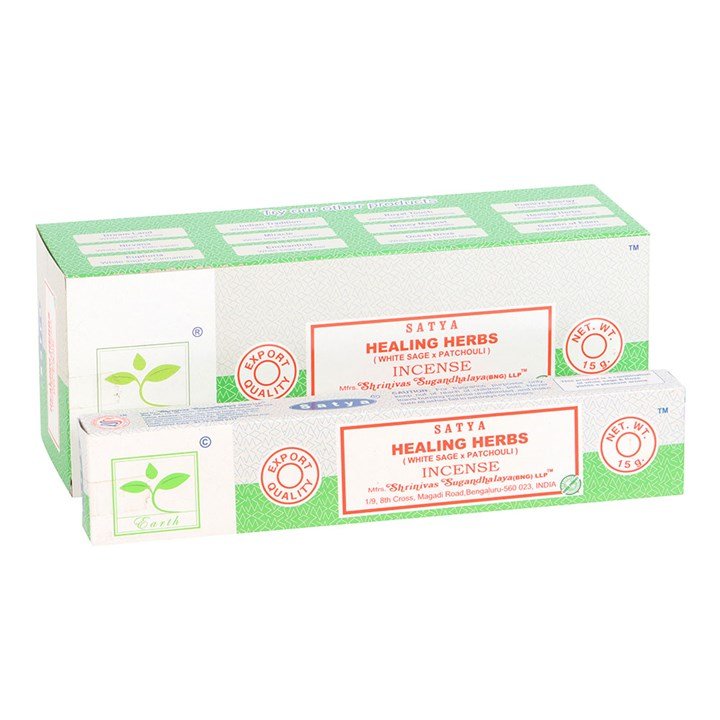6 Packs of Healing Herbs Earth Incense by Satya - Scents & Gifts UK