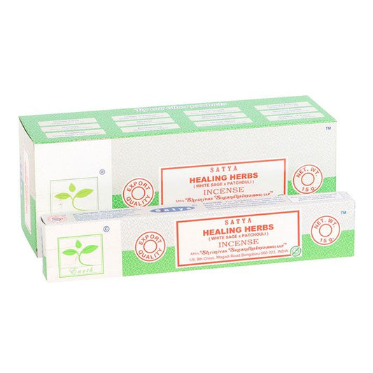 6 Packs of Healing Herbs Earth Incense by Satya - Scents & Gifts UK