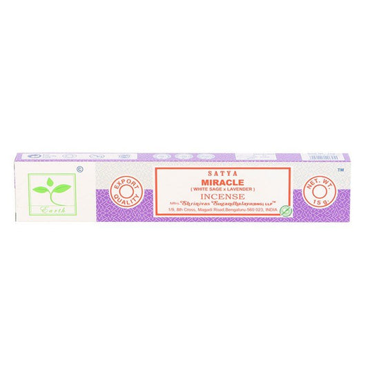 6 Packs of Miracle Earth Incense by Satya - Scents & Gifts UK