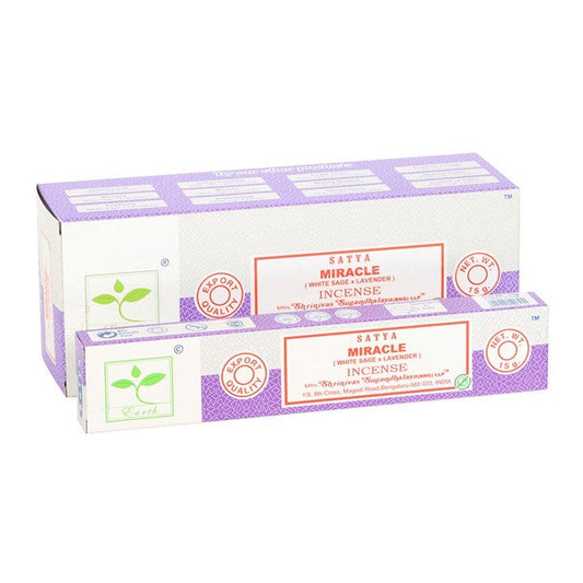 6 Packs of Miracle Earth Incense by Satya - Scents & Gifts UK